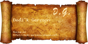 Deák Gerzson névjegykártya