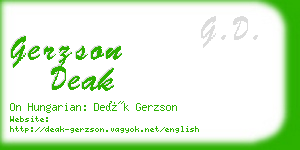 gerzson deak business card